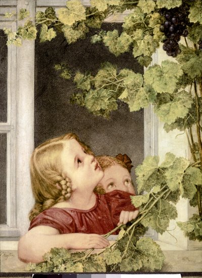 Niño en la ventana. ca. 1843. (óleo sobre lienzo) de Georg Friedrich Kersting