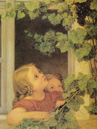 Niños en la ventana de Georg Friedrich Kersting
