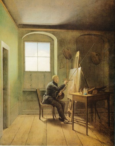 Alemán: Caspar David Friedrich en su estudio Caspar David Friedrich en su estudio (1811) de Georg Friedrich Kersting