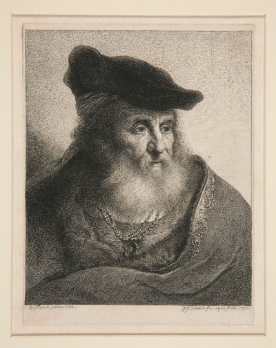 cabeza de un hombre barbudo en gorra de terciopelo de Georg Friedrich Schmidt