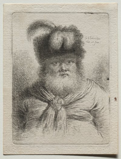 Viejo con sombrero de piel de Georg Friedrich Schmidt