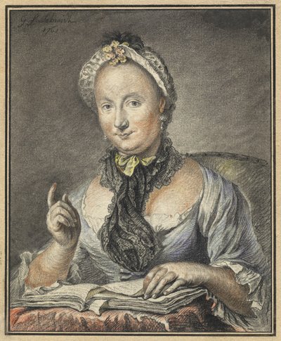 La Esposa del Artista con un Libro de Georg Friedrich Schmidt