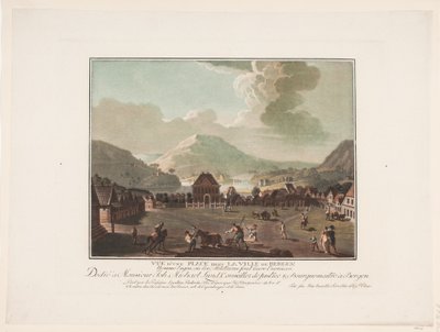 Vista de una plaza en la ciudad de Bergen de Georg Haas