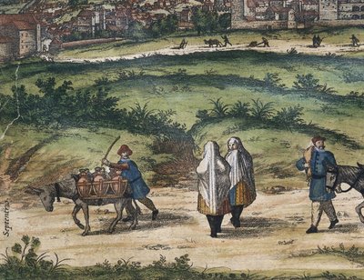 BRAUN, Jorge (1541-1622). ORTELIUS, Abraham (1527-1598). HOGENBERG, Franz (1535-1590). Civitatis Orbis Terrarum (Theatrum orbis terrarum). 1572-1617. Granada (1572). Detalle izquierdo. Tomo I. Aguafuerte. ESPAÑA. CASTILLA Y LEÓN. Salamanca. Universidad de  de Georg Hogenberg Franz (1535 90) & Ortelius Abraham (1527 98) Braun