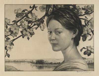 Doncella con flores de Georg Jahn