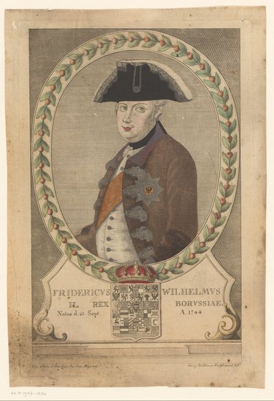 Retrato de Federico Guillermo II, rey de Prusia de Georg Mathäus Probst