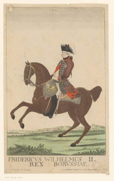 Retrato ecuestre de Federico Guillermo II, rey de Prusia de Georg Mathäus Probst