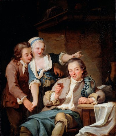 Un marido engañado Vino y amor, 1765 de Georg Melchior Kraus