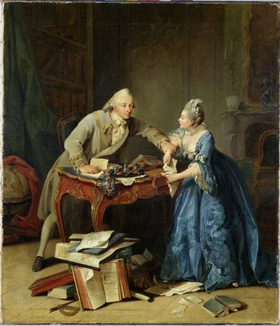 Entre la ciencia y la familia, ca 1775 de Georg Melchior Kraus