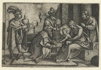 Adoración de los Reyes Vida de Cristo (título de la serie) de Georg Pencz