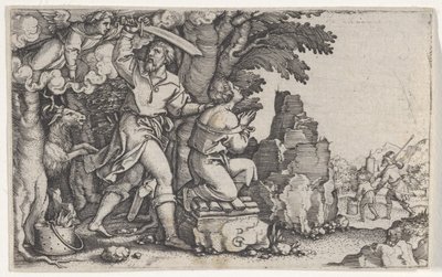 El sacrificio de Abraham, de La historia de Abraham de Georg Pencz
