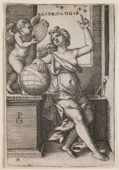 Astrología, de la serie "Las artes liberales", c.1541 (grabado) de Georg Pencz