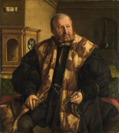 Retrato de Jörg Herz, maestro de la casa de la moneda de Núremberg de Georg Pencz