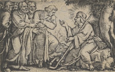 Cristo hablando a los discípulos, de La historia de Cristo de Georg Pencz