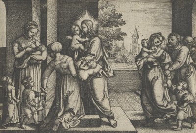 Cristo y los niños de Georg Pencz