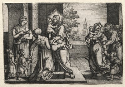 Cristo con los niños, c. 1548 de Georg Pencz