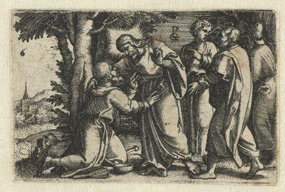 Cristo cura a un leproso
Vida de Cristo (título de la serie) de Georg Pencz