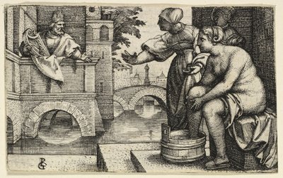 David observando a Betsabé de Georg Pencz