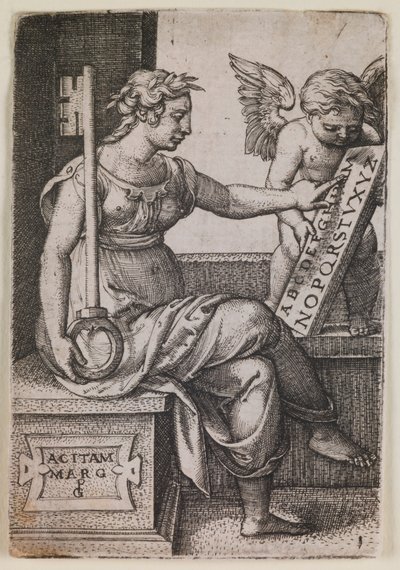 Grammatica, de la serie “Las artes liberales” de Georg Pencz