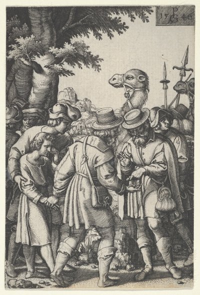 José vendido a los mercaderes, de La historia de José, 1546 de Georg Pencz