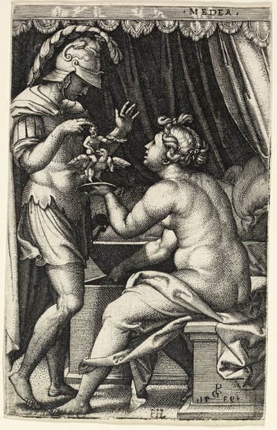 Medea y Jasón, de Heroínas griegas de Georg Pencz
