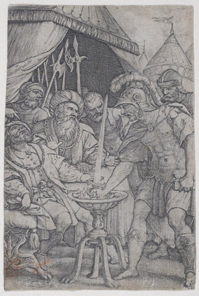 Mucio Escévola y Porsenna, de Héroes romanos de Georg Pencz