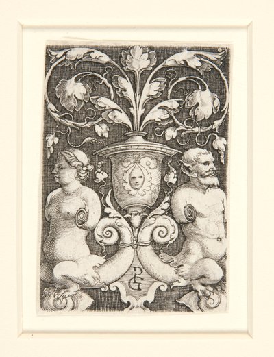Florero Ornamental con Dos Figuras de Georg Pencz