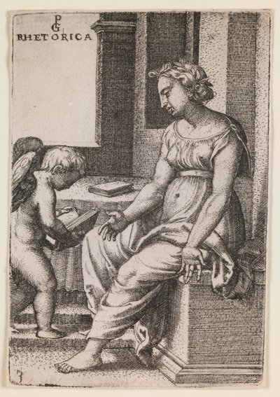 Rhetorica, de la serie "Las artes liberales", c.1541 (grabado) de Georg Pencz