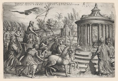 El triunfo de la castidad sobre el amor, de los Triunfos de Petrarca de Georg Pencz