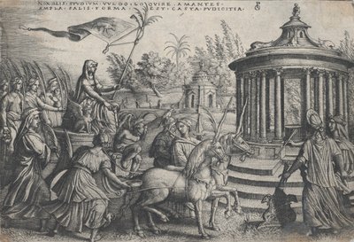 El triunfo de la castidad sobre el amor, de los Triunfos de Petrarca de Georg Pencz