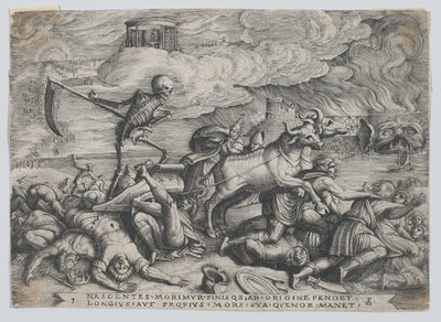 El triunfo de la muerte sobre el tiempo, del Triunfo de Petrarca de Georg Pencz