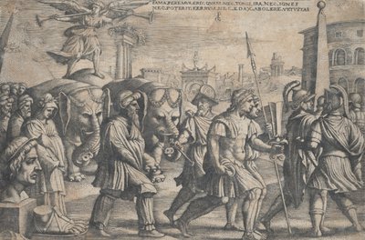 El Triunfo de la Fama sobre la Castidad, de Los Triunfos de Petrarca de Georg Pencz