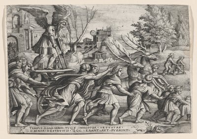 El triunfo del tiempo sobre la fama, de Los triunfos de Petrarca de Georg Pencz