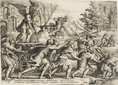 El Triunfo del Tiempo, lámina cuatro de Los Triunfos de Petrarca de Georg Pencz