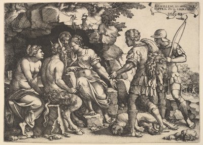 Tetis y Quirón de Georg Pencz