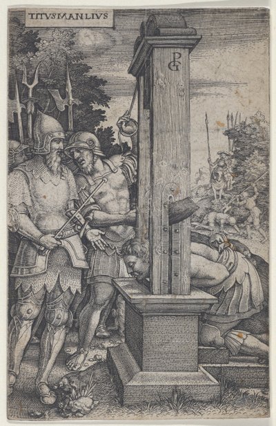 Tito Manlio, de Héroes Romanos, 1535 de Georg Pencz
