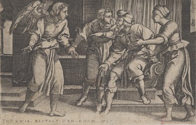 Tobías y el Arcángel Rafael, de La historia de Tobías, 1543 de Georg Pencz