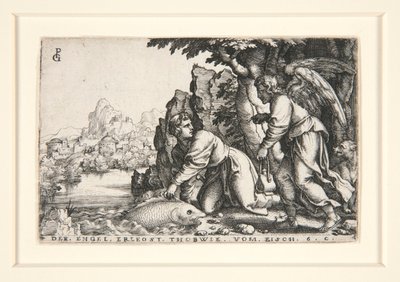 Tobías y el ángel, pl. 5 de la serie La historia de Tobías de Georg Pencz