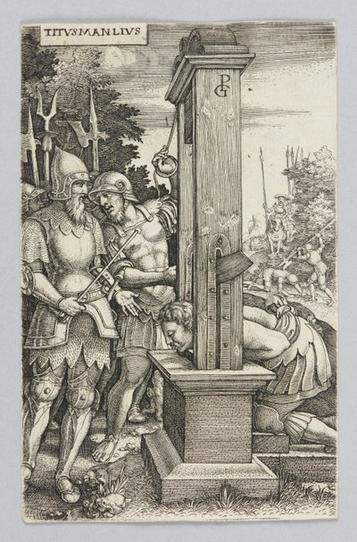 Tito Manlio asistiendo a la ejecución de su hijo de Georg Pencz