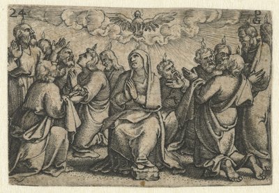 Derramamiento del Espíritu Santo Pentecostés Vida de Cristo (título de la serie) de Georg Pencz