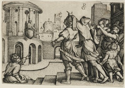 Virgilio Suspendido en una Cesta, copia de Georg Pencz