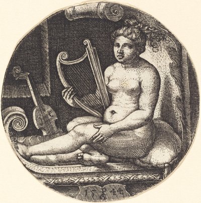 Mujer con arpa de Georg Pencz