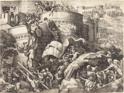 La toma de Cartagena de Georg Pencz after Giulio Romano