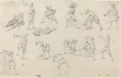 Estudios de soldados en el campamento de Georg Philipp Rugendas