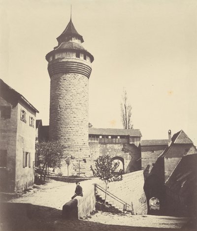 Der Runde Turm und der Festung in Nürnberg (La Torre Redonda y la Fortaleza de Núremberg),c. 1852 (foto) de Georg Schmidt