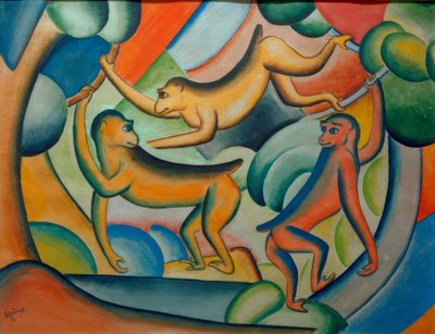 Monos danzantes de Georg Schrimpf