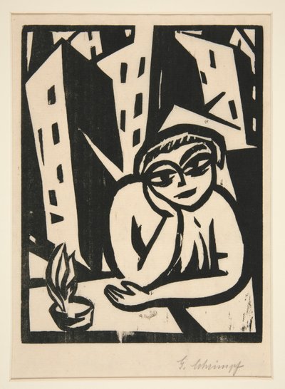 mujer en la ventana de Georg Schrimpf