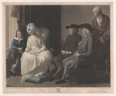 Retrato de Benjamin West con su familia Sres. West and Family (título sobre el objeto) de Georg Siegmund Facius