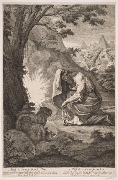 Moisés en la zarza ardiente de Georg Vilhelm Baurenfeind