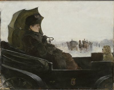 Dama en un carruaje en París de Georg Vilhelm Pauli